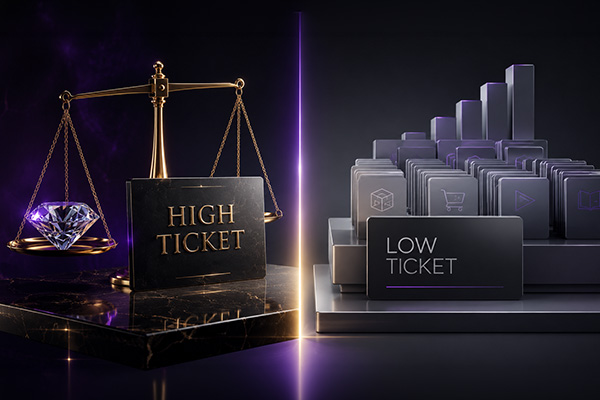 High Ticket vs. Low Ticket: diferenças, posicionamento e como vender cada um